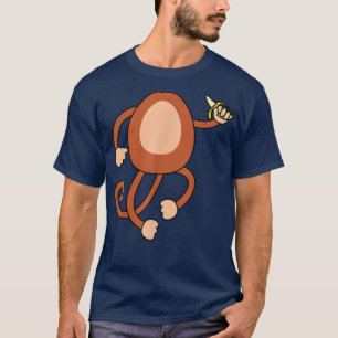 Monkey Holding Banana Costume Funny Easy Halloween T-Shirt