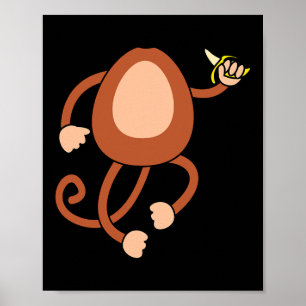 Monkey Holding Nana Costume Fun Easy Halloween Gif Poster