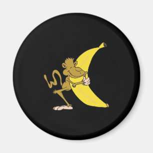 monkey hugging banana magnet