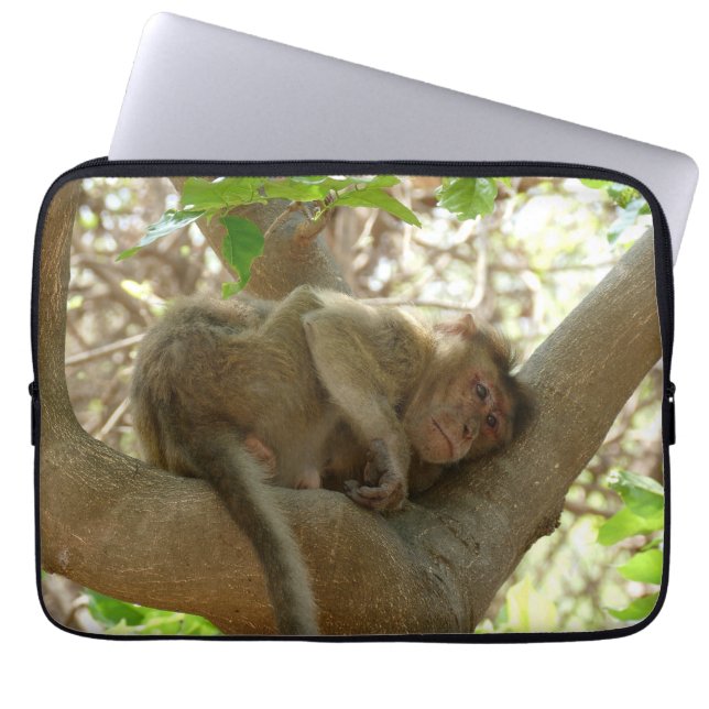 Monkey - I am sooo tired Laptop Sleeve (Front)