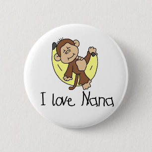 Monkey I Love Nana 6 Cm Round Badge