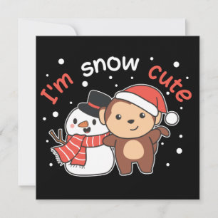Monkey I Love You Snow Much Snowman Pun Invitation