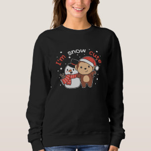 Monkey I Love You Snow Much Snowman Pun Sweatshirt