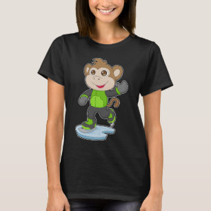 Monkey Ice skating Ice skates T-Shirt