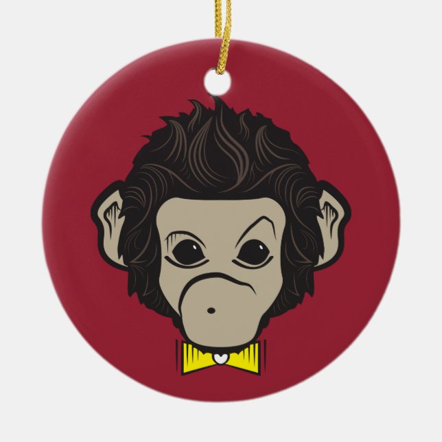 monkey identica ceramic ornament (Front)