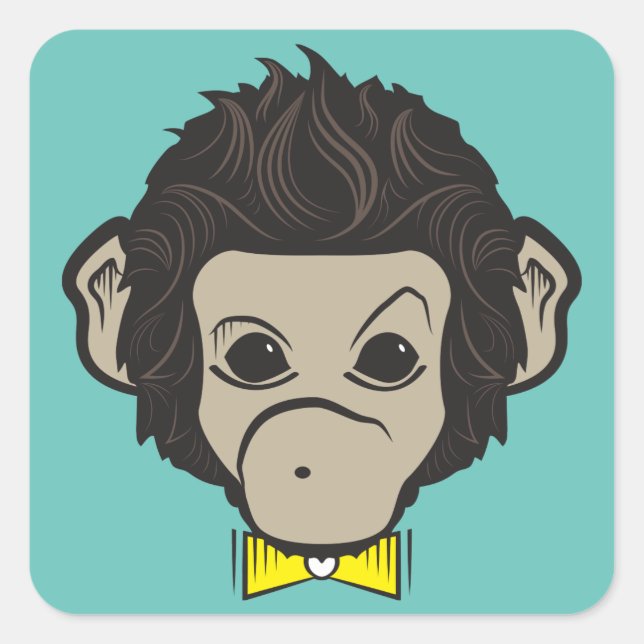 monkey identica square sticker (Front)
