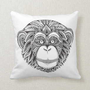 Monkey Illustartion Doodle Cushion