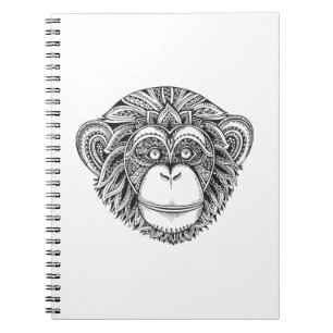 Monkey Illustartion Doodle Notebook