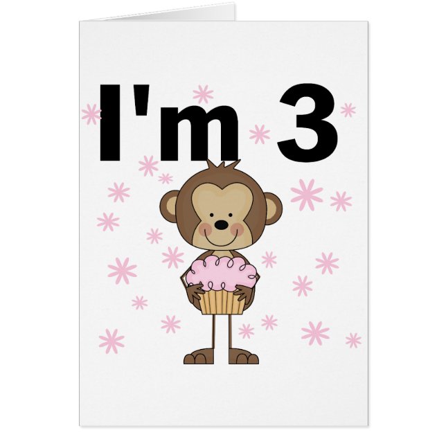 Monkey I'm 3 Birthday Tshirts and Gifts (Front)
