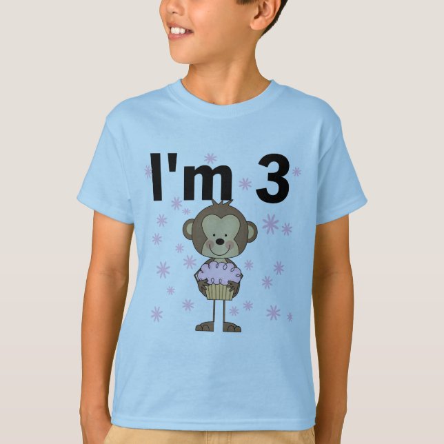 Monkey I'm 3 Birthday Tshirts and Gifts (Front)
