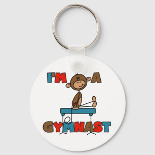 Monkey I'm a Gymnast Key Ring