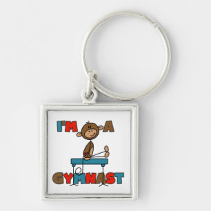 Monkey I'm a Gymnast Key Ring
