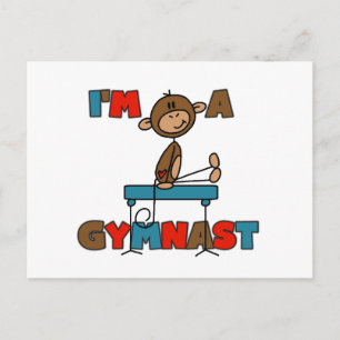 Monkey I'm a Gymnast Postcard
