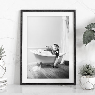 Monkey in a bathtub Poster