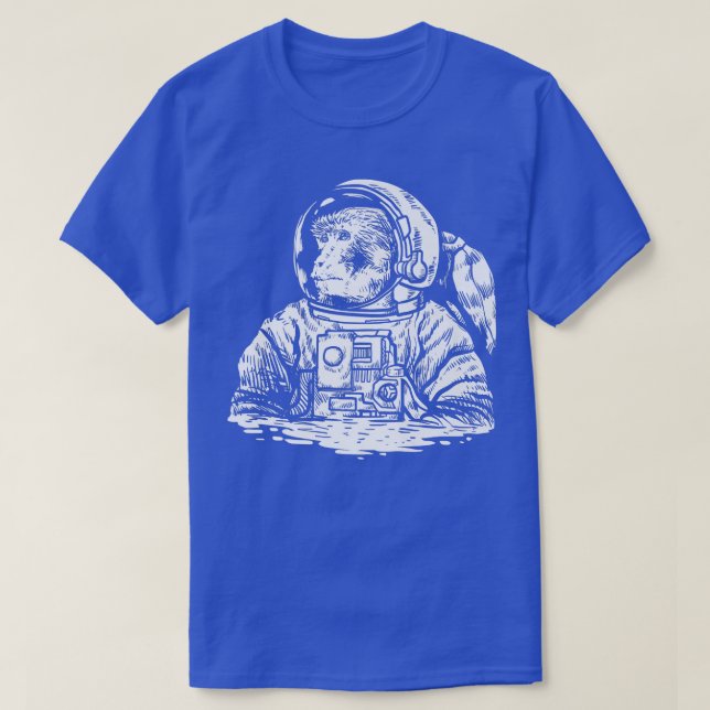 Monkey In A Space Suit Funny Astronaut  T-Shirt (Design Front)