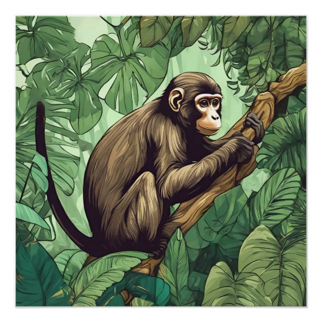Monkey In A Tree Glossy Poster (Front)