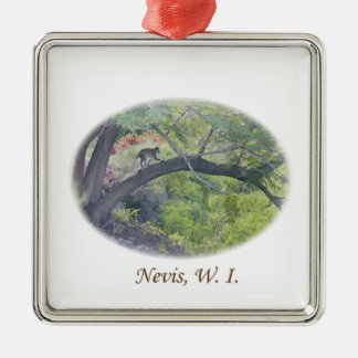 Monkey in a tree metal ornament