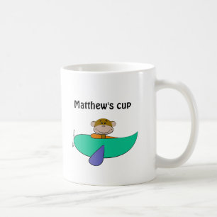 Monkey in Colourful Aeroplane Coffee Mug