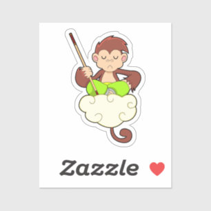 Monkey in Cross legged on Clouds
