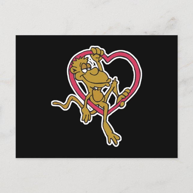 monkey in heart postcard (Front)