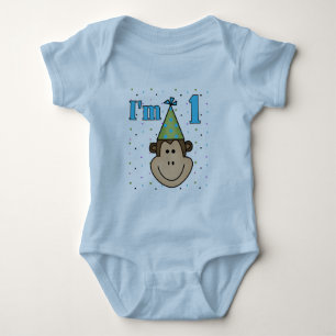 Monkey in Party Hat 1st Birthday Tshirts