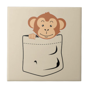 Monkey in pocket ceramic tile