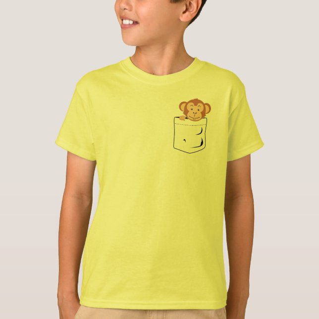 Monkey in pocket T-Shirt (Front)