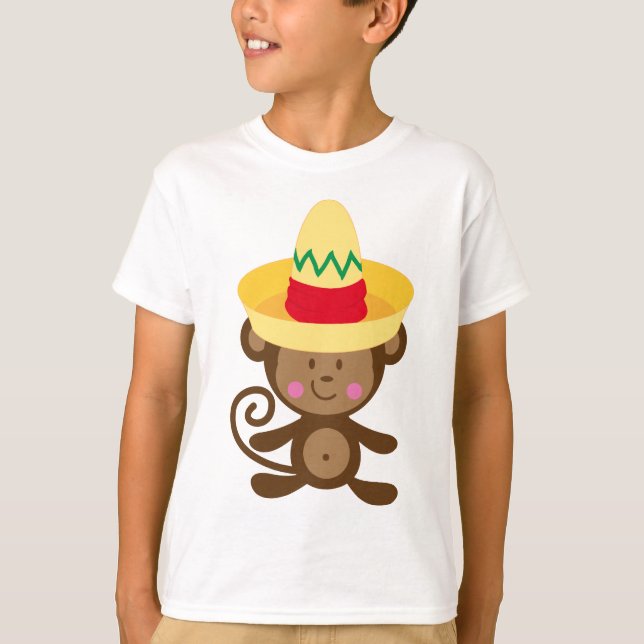 Monkey In Sombrero Gift T-Shirt (Front)