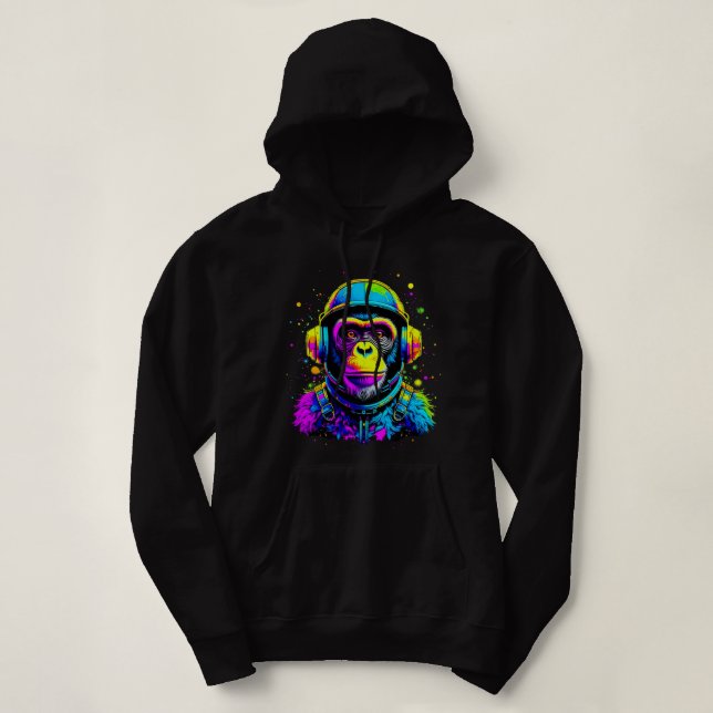 Monkey in Space Suit Hoodie (Design Front)
