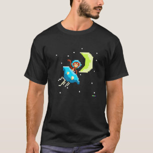 Monkey In Space Vintage Retro Style Boys Mens Pixe T-Shirt