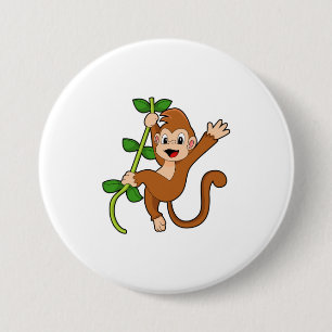 Monkey in the Jungle 7.5 Cm Round Badge
