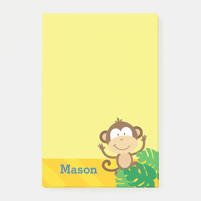 Monkey in the Jungle Personalised Post-it Notes (Front)