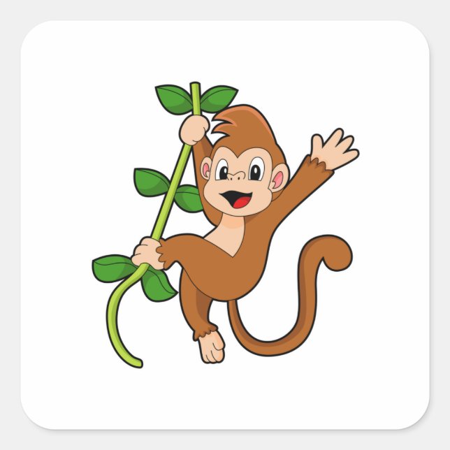 Monkey in the Jungle Square Sticker (Front)