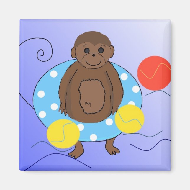 Monkey in the Pool Magnet (Front)