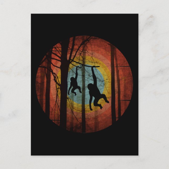 MONKEY IN THE WOODS FOREST POSTCARD (Front)