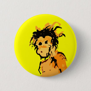 monkey ink 6 cm round badge