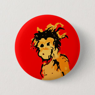 monkey ink 6 cm round badge