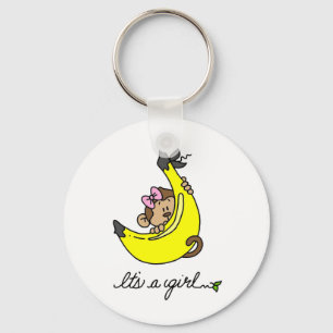 Monkey It's a Girl T-shirts and Gifts Key Ring