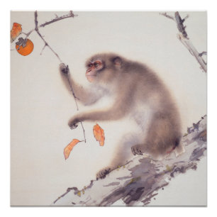 Monkey Japanese Painting Chinese Zodiac Poster 2