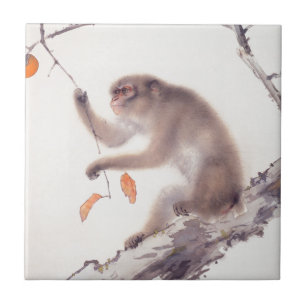 Monkey Japanese Painting Chinese Zodiac Tile