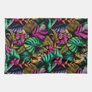 Monkey Jungle Dreams Seamless Surface Pattern Tea Towel