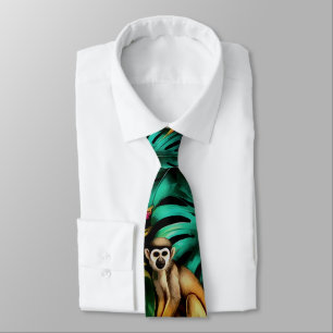 Monkey Jungle Dreams Seamless Surface Pattern Tie