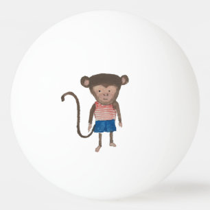 Monkey Jungle Friends Baby Animal Water Colour Ping Pong Ball