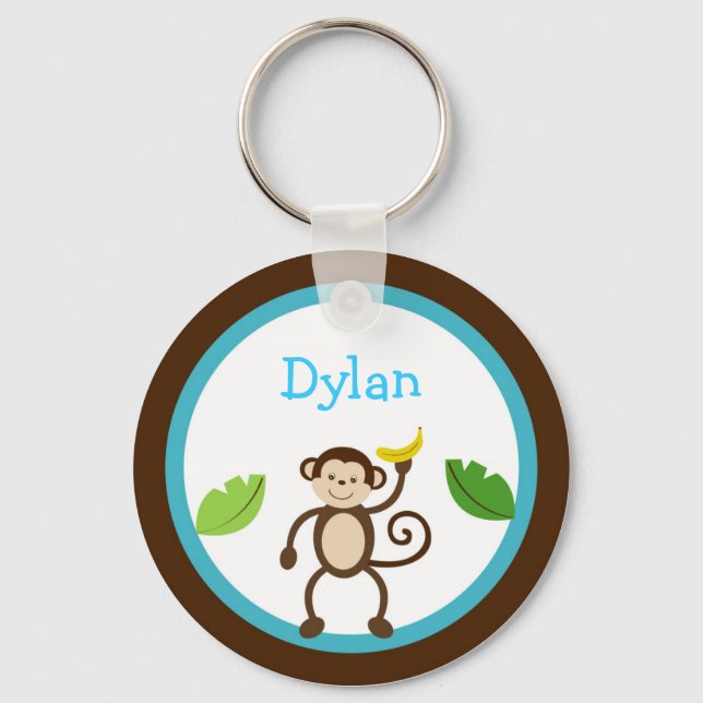 Monkey Jungle Kids Personalised Key Chain (Front)
