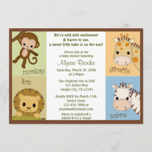 Monkey Jungle MONKEY Baby Shower invitation MJS