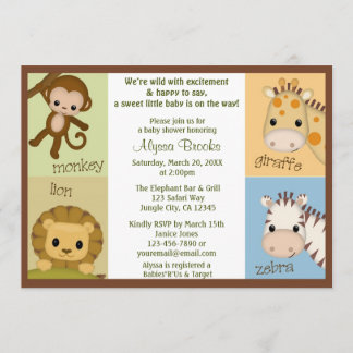 Monkey Jungle MONKEY Baby Shower invitation MJS