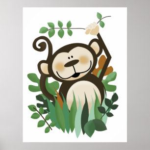Monkey Jungle Safari Wall Art Print