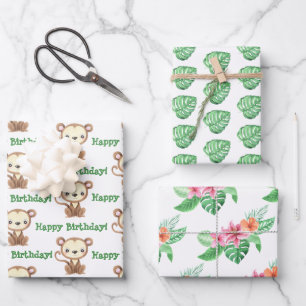Monkey Jungle Wrapping Paper Set