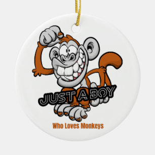 monkey  just a boy  ceramic ornament