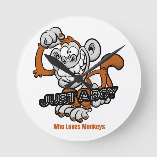 monkey  just a boy  round clock (Front)